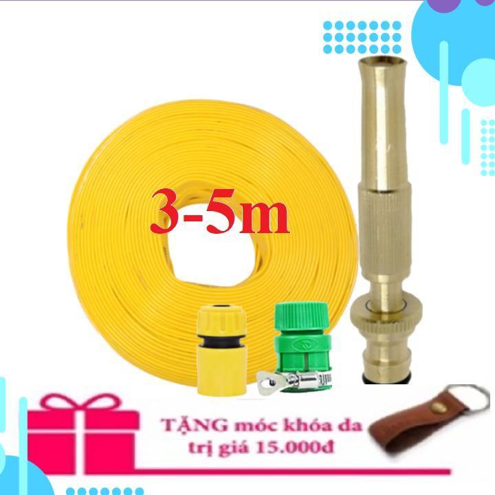 Bộ dây vòi xịt ️bơm nước phun sương️ ,tăng áp 3 lần,loại 3m,5m 206587 cút sập,nối nhựa vàng+ móc khoá