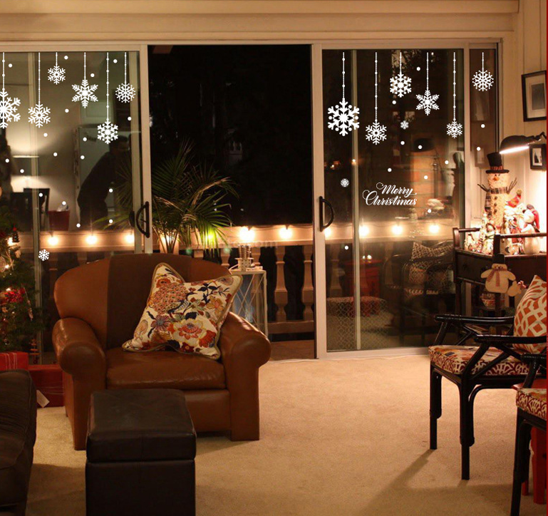 Decal Dán Tường Hình Bông Tuyết Chủ Đề Giáng Sinh, Decal Noel Trang Trí Phòng Khách, Phòng Ngủ, Cửa Hàng