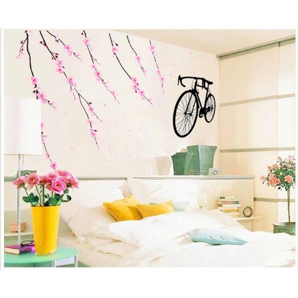 Decal trang trí Rèm dây hoa hồng Xe Đạp A.H