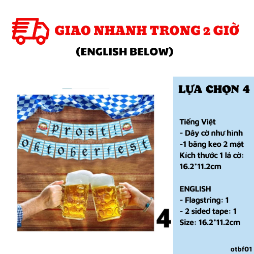 Bộ Dây Cờ Trang Trí Tiệc Oktoberfest - Oktoberfest Bunting Combo OTBF01