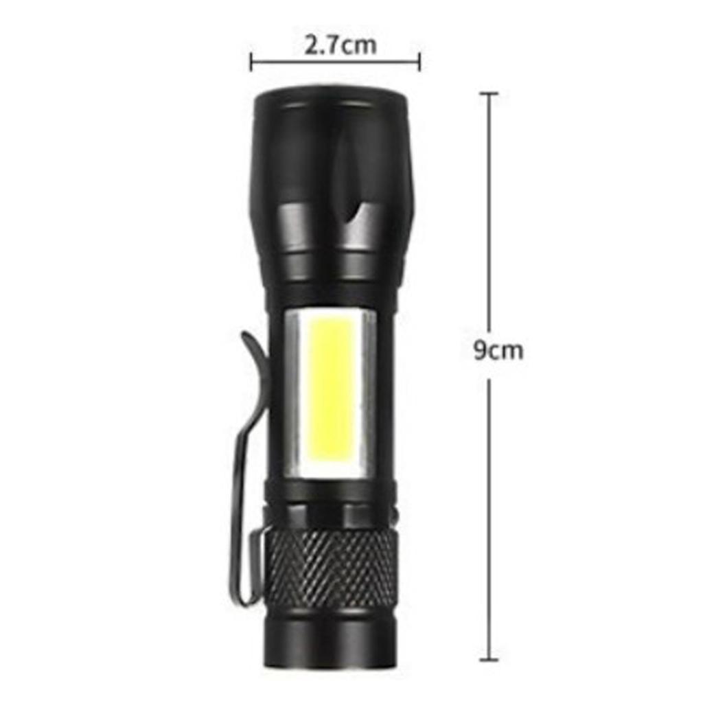 2x COB LED Torch Super Bright Flashlight Torches USB Rechargeable Work Light for Camping Hiking Backpack Outdoor Sports