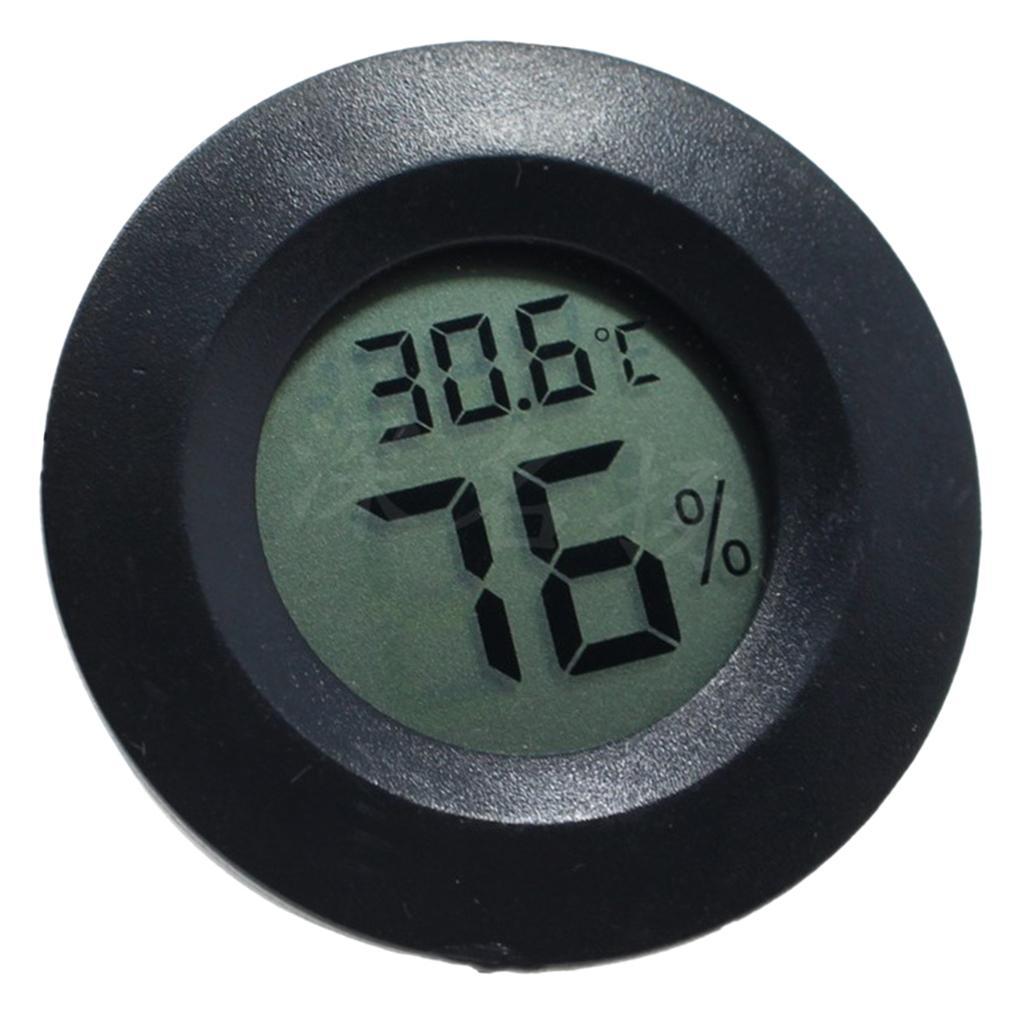 4x Mini Round Digital Humidity Tank Hydrometer Thermometer for Reptile Amphibian