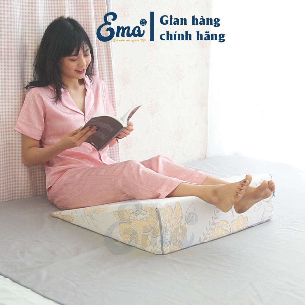 Gối Chống Trào Ngược Dạ Dày Người Lớn EMA KT 65x60x16 Cm giảm trào ngược, ngáy ngủ, copd, suy giãn tĩnh mạch chi dưới, viêm xoang - độ dốc vừa phải, dễ nằm, không tác dụng phụ