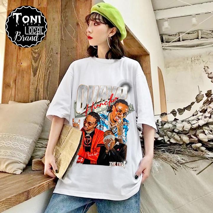 ÁO THUN Tay Lỡ QUAVO Hot Hit Local Brand Unisex Cotton 100 Form Rộng Nam Nữ