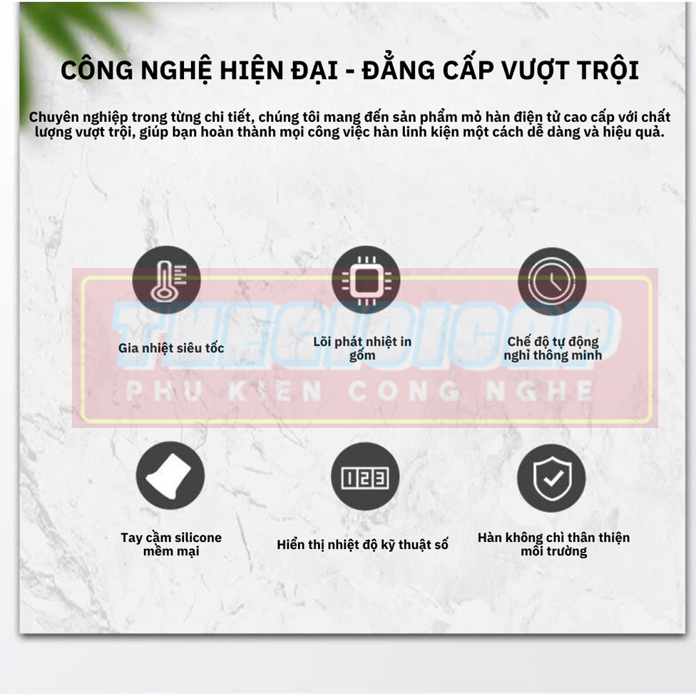 ROGTZ Mỏ Hàn Điều Chỉnh Nhiệt Độ 936DR-L 80W Có Màn Hình LCD - Hàng Nhập Khẩu