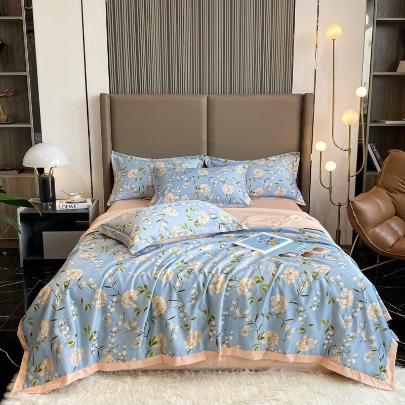 Bộ Ga Gối Chăn hè Lụa tencel Thái Hàng Nhập Khẩu Cao Cấp 4 món nhiều mẫu