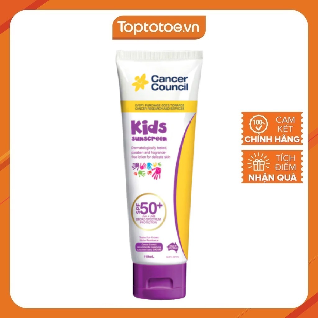 Kem chông nắng trẻ em Cancer Council Kids SPF 50+/PA ++++ 110ml