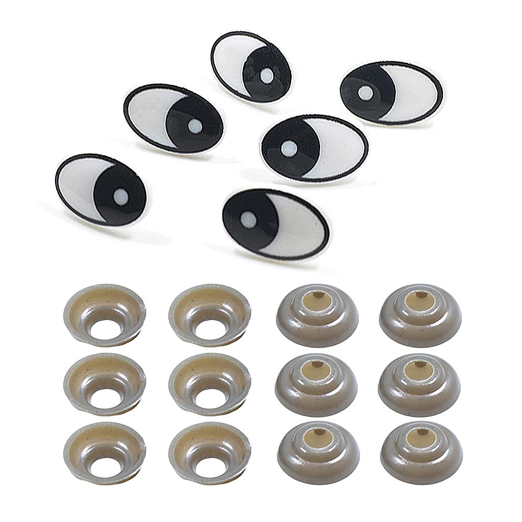 3x60 Pieces Plastic Safety Eyes with Gaskets for Toys Bear Doll Making Craft