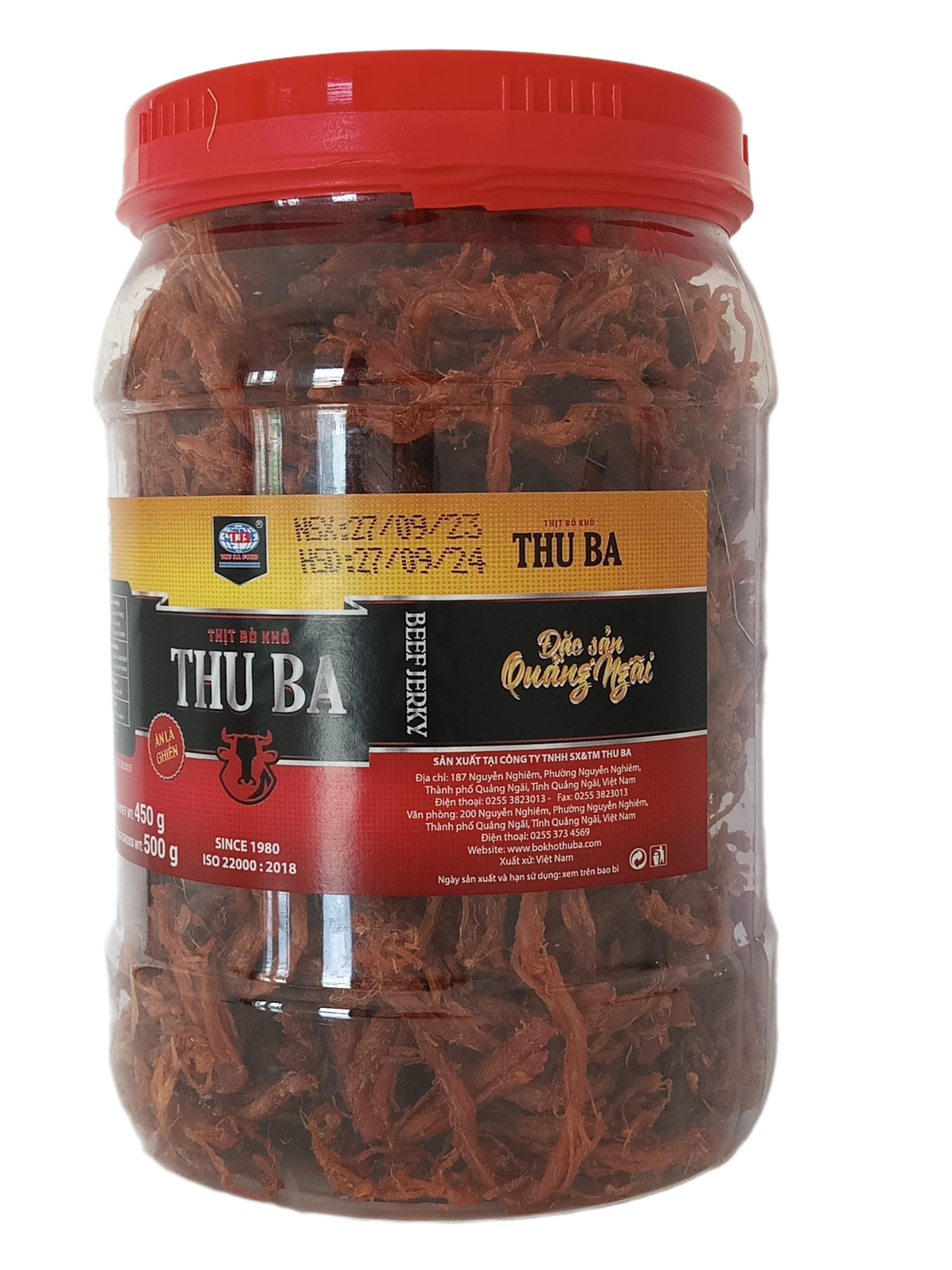 Bò Khô sợi mềm Thu Ba Quảng Ngãi 500gr cay vừa ngon