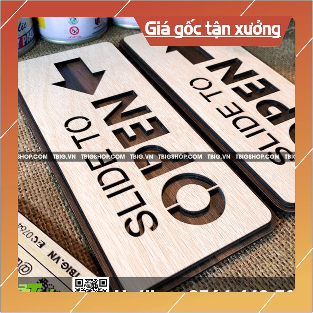 Bảng Slide to open gắn cửa
