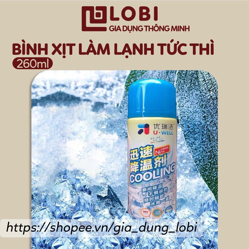 Bình xịt làm lạnh tức thì bề mặt  yên xe máy, ô tô, quần áo chống nắng, mũ bảo hiểm 260ml