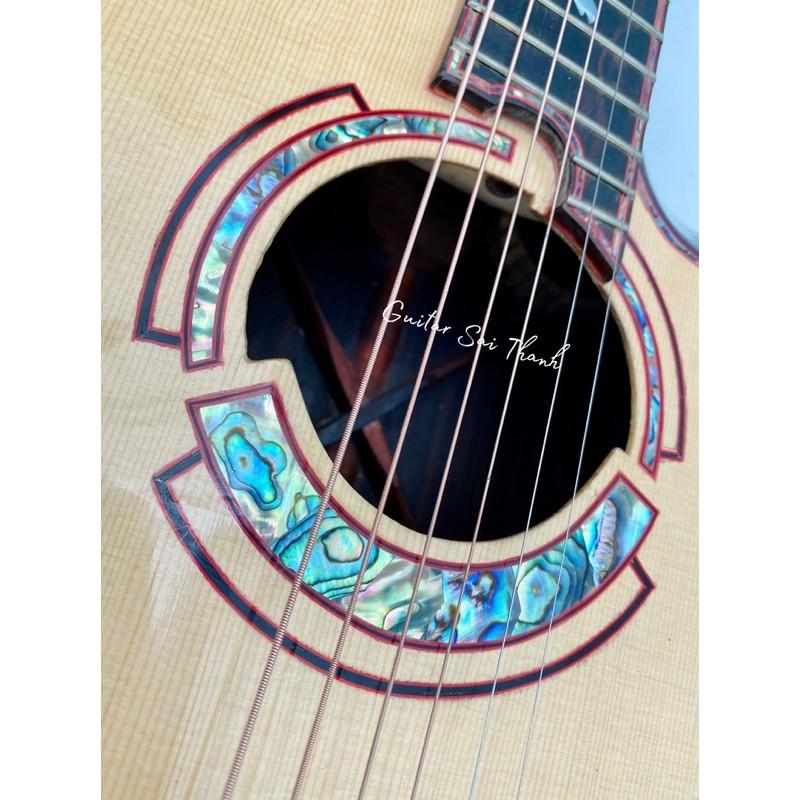 Đàn guitar custom cẩm ấn khảm xà cừ có lắp EQ