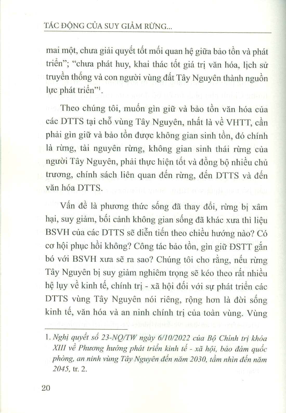 Tác Động Của Suy Giảm Rừng Tới Đời Sống Tinh Thần Các Dân Tộc Thiểu Số Vùng Tây Nguyên (Sách chuyên khảo) - TS. Phạm Xuân Hoàng chủ biên