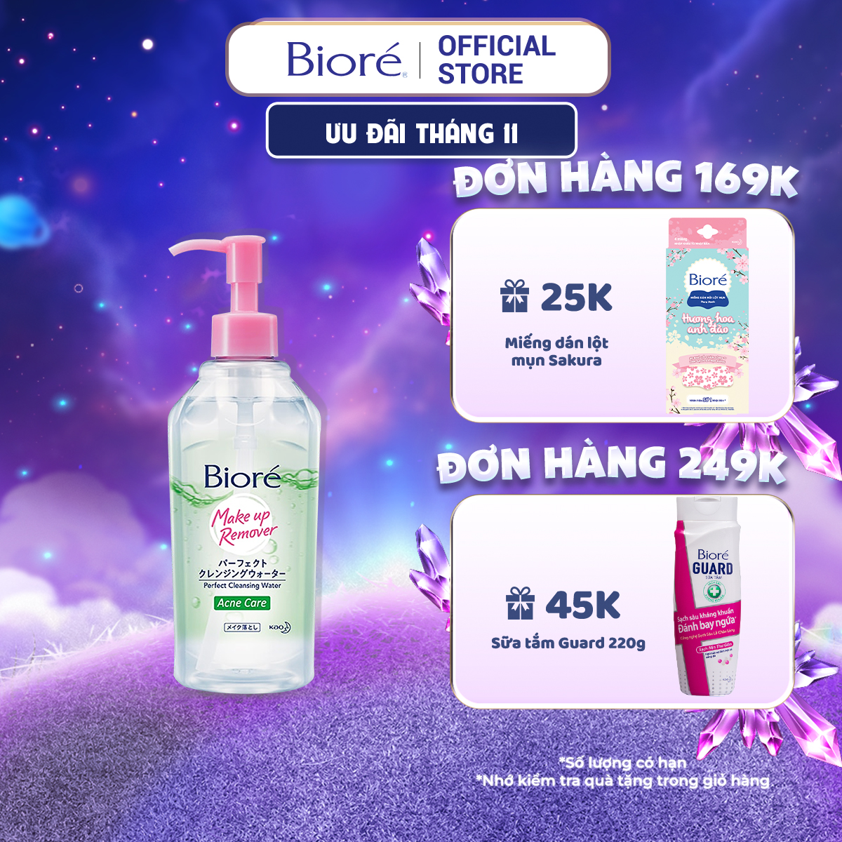 Bioré Nước Tẩy Trang Hoàn Hảo Ngừa Mụn Bioré Makeup Remover Perfect Cleansing Water Acne Care 300ml