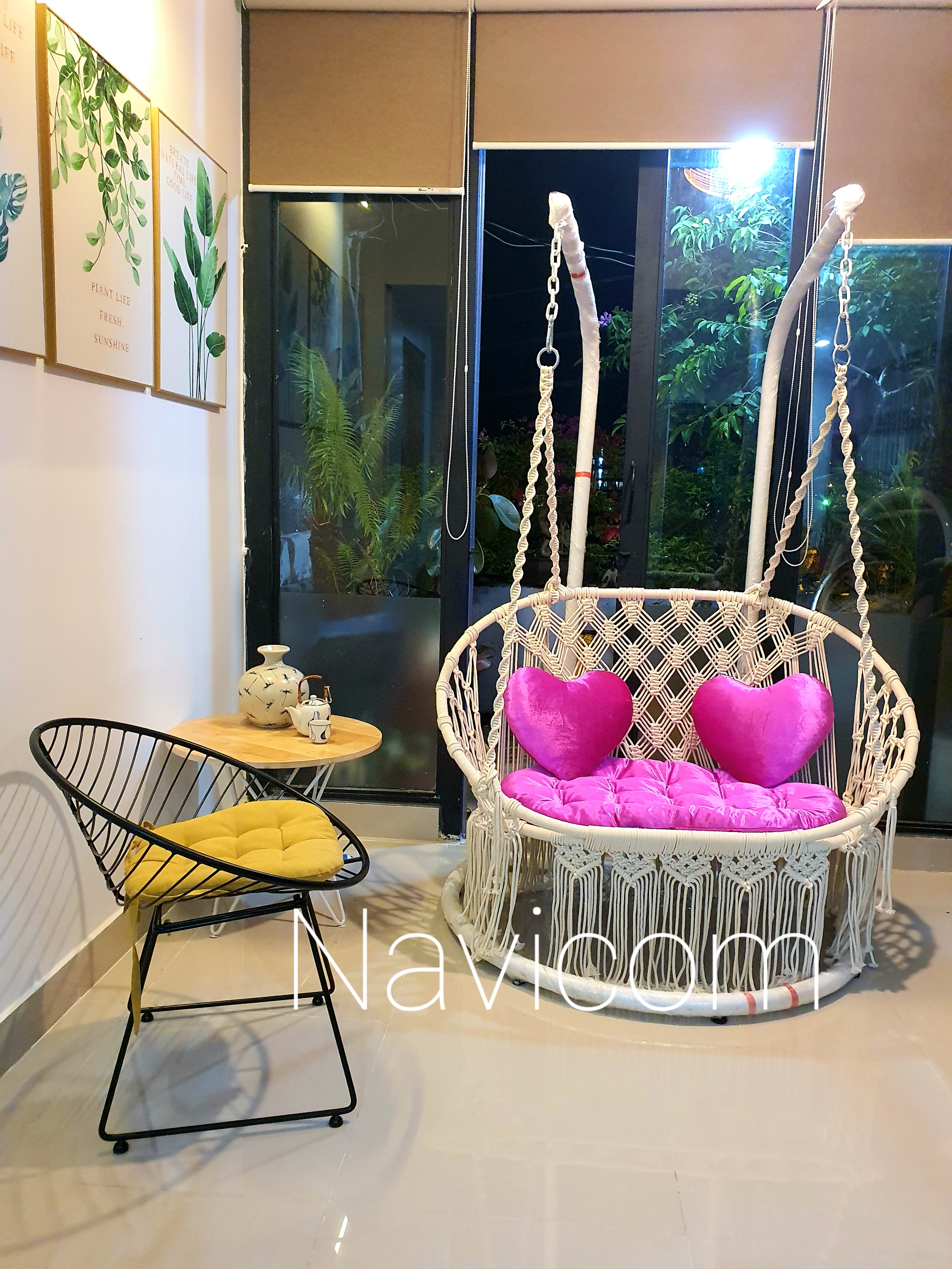Xích đu đôi home decore sợi cotton