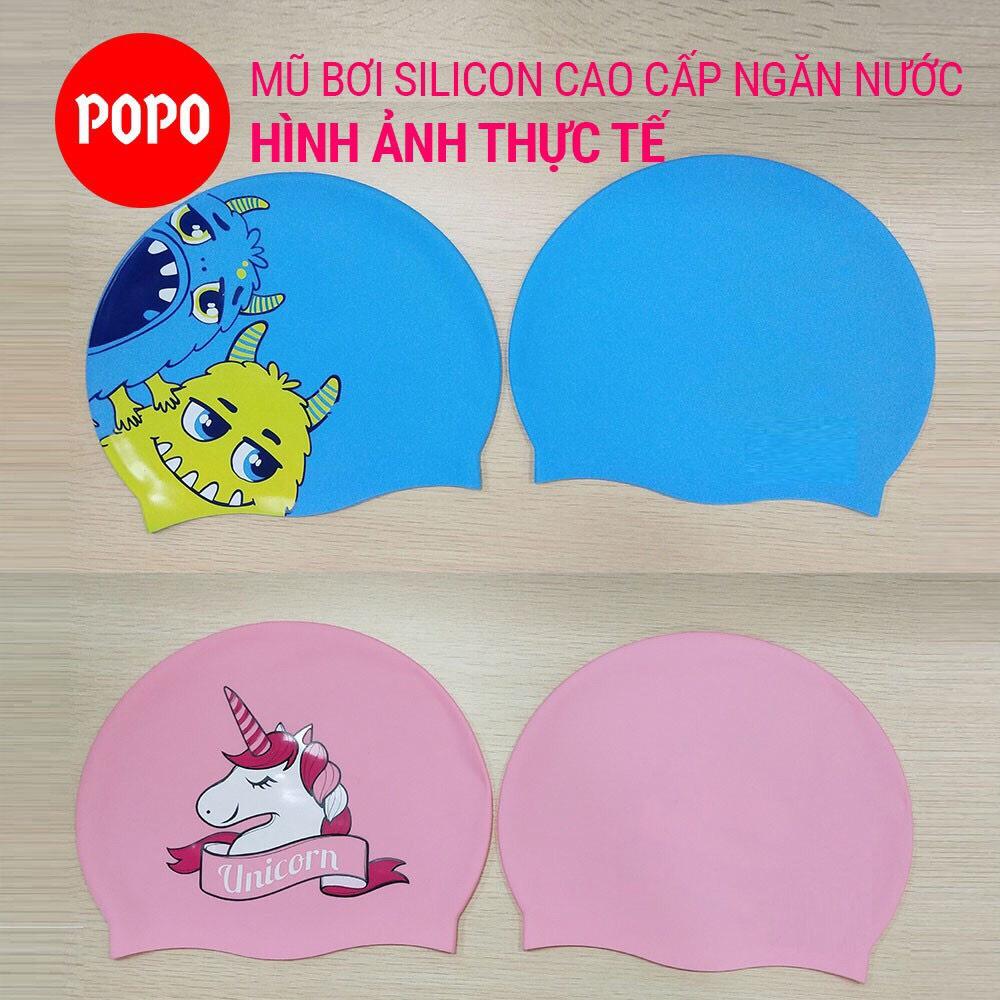 Mũ bơi trẻ em in hình ngộ nghĩnh SPORTY CA43 chất liệu silicon an toàn, cảm giác mềm mại khi đội