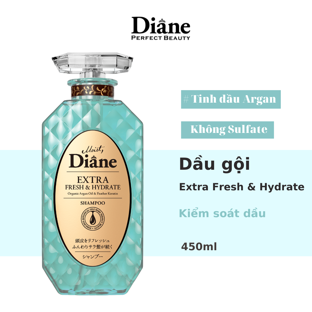 Dầu gội  kiểm soát dầu Moist Diane Extra Fresh & Hydrate (450ml)