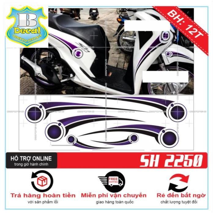 TEM XE SH 2019 TRẮNG TÍM