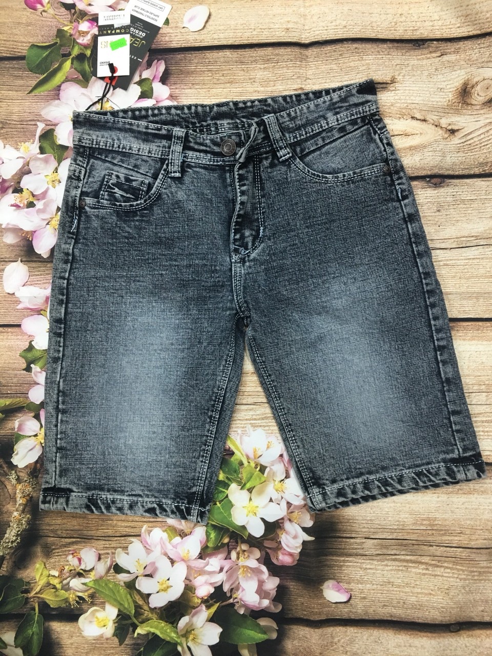 Quần short jean nam body co giãn vải nhập