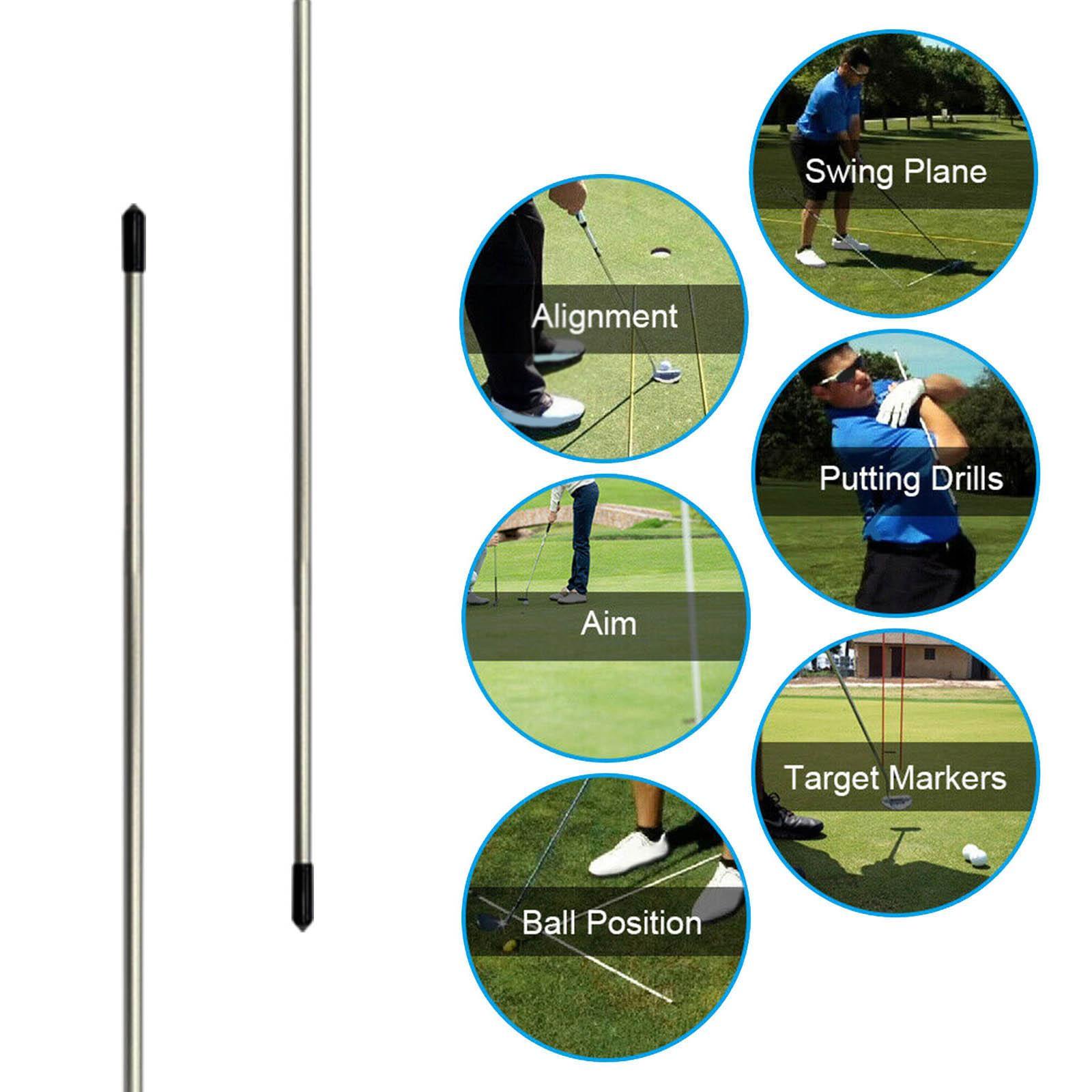 2 Pack Golf Alignment Sticks Posture Corrector 120cm Swing Trainer