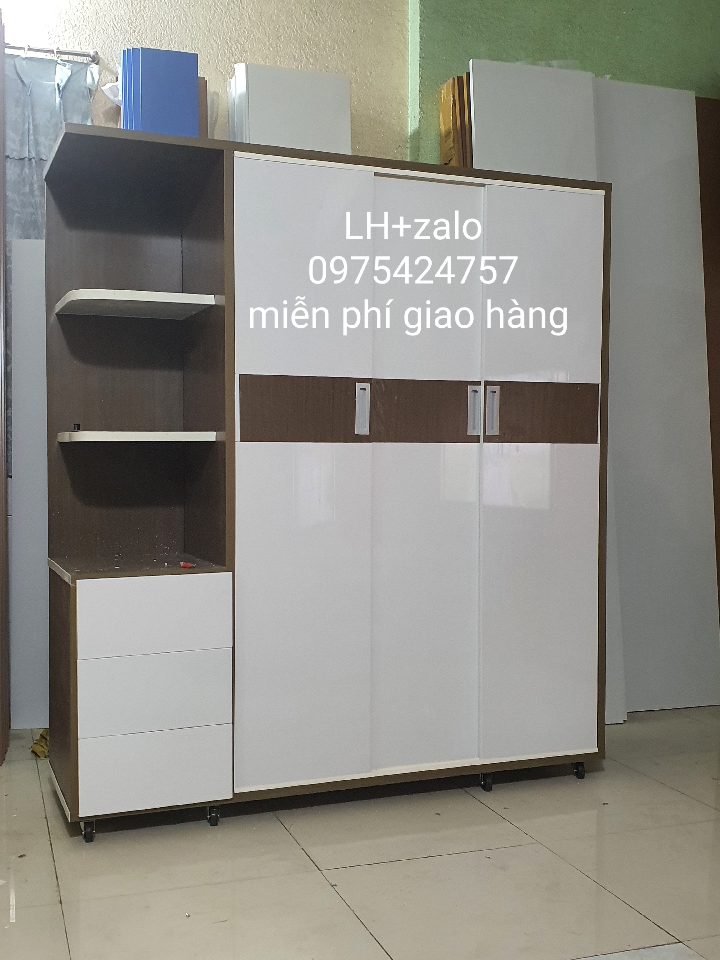 Tủ nhựa đài loan 3 cánh 1 kệ cửa lùa