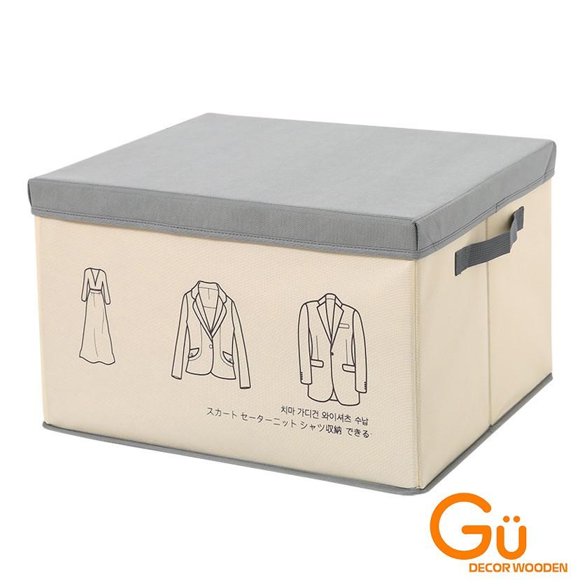 Hộp vải đựng quần áo có nắp đậy - Hộp đựng đồ lót,chăn màn, đồ chơi