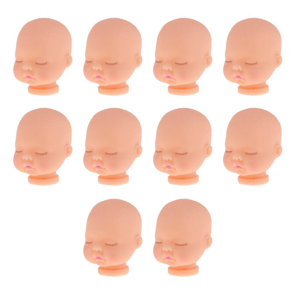 10pcs Lovely Sleeping Baby Head  For Mini Keychain Doll Making Accessory