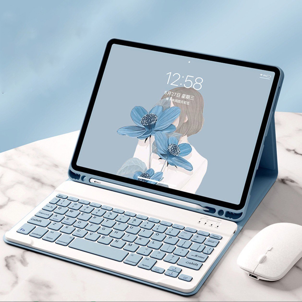 Bao da case ốp silicone kèm bàn phím bluetooth dành cho ipad 10.2, 10.5, 10.9, Pro 11 inch - Hàng chính hãng