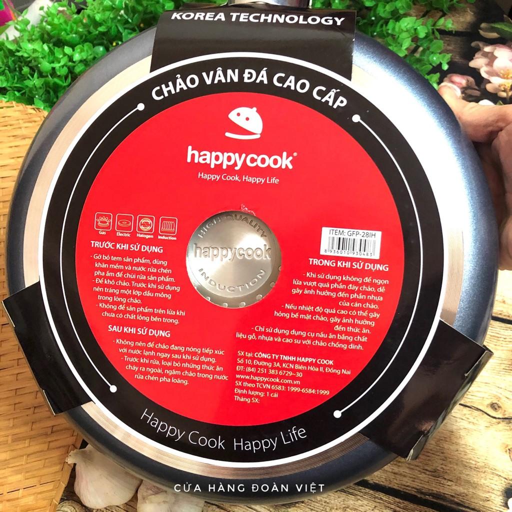Chảo HAPPYCOOK CHỐNG DÍNH công nghệ VÂN ĐÁ HÀN QUỐC KOREA CAO CẤP. Dùng các loại bếp và BẾP TỪ