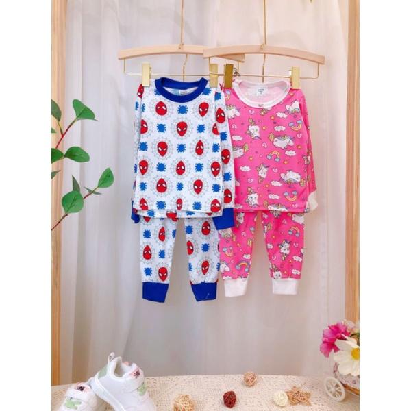Bộ dài tay bozip cotton loại đẹp hình in màu và thêu đắp cho bé