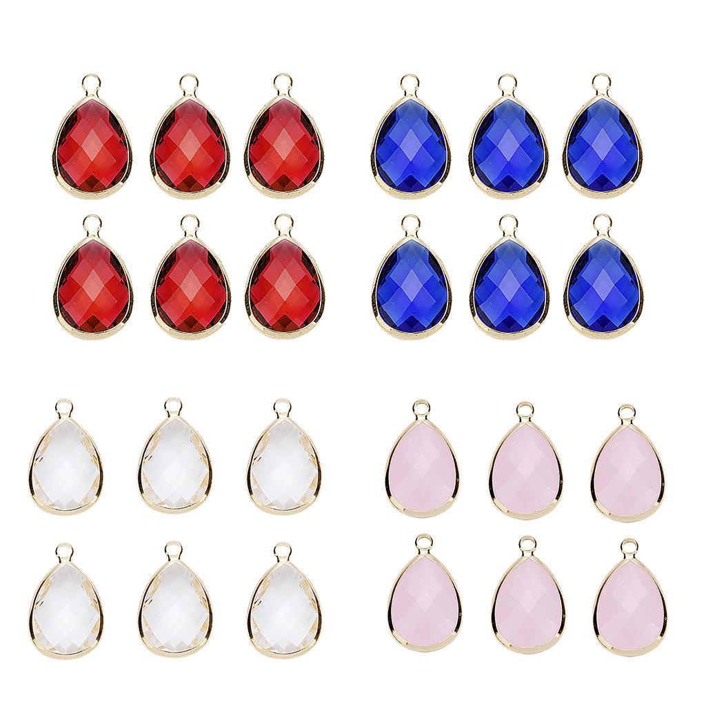 6 Pieces Popular DIY Glass Water Drop Jewelry Making Charms Beads Fashion Trend Charming Jewelry Romantic Gift for Female Lover