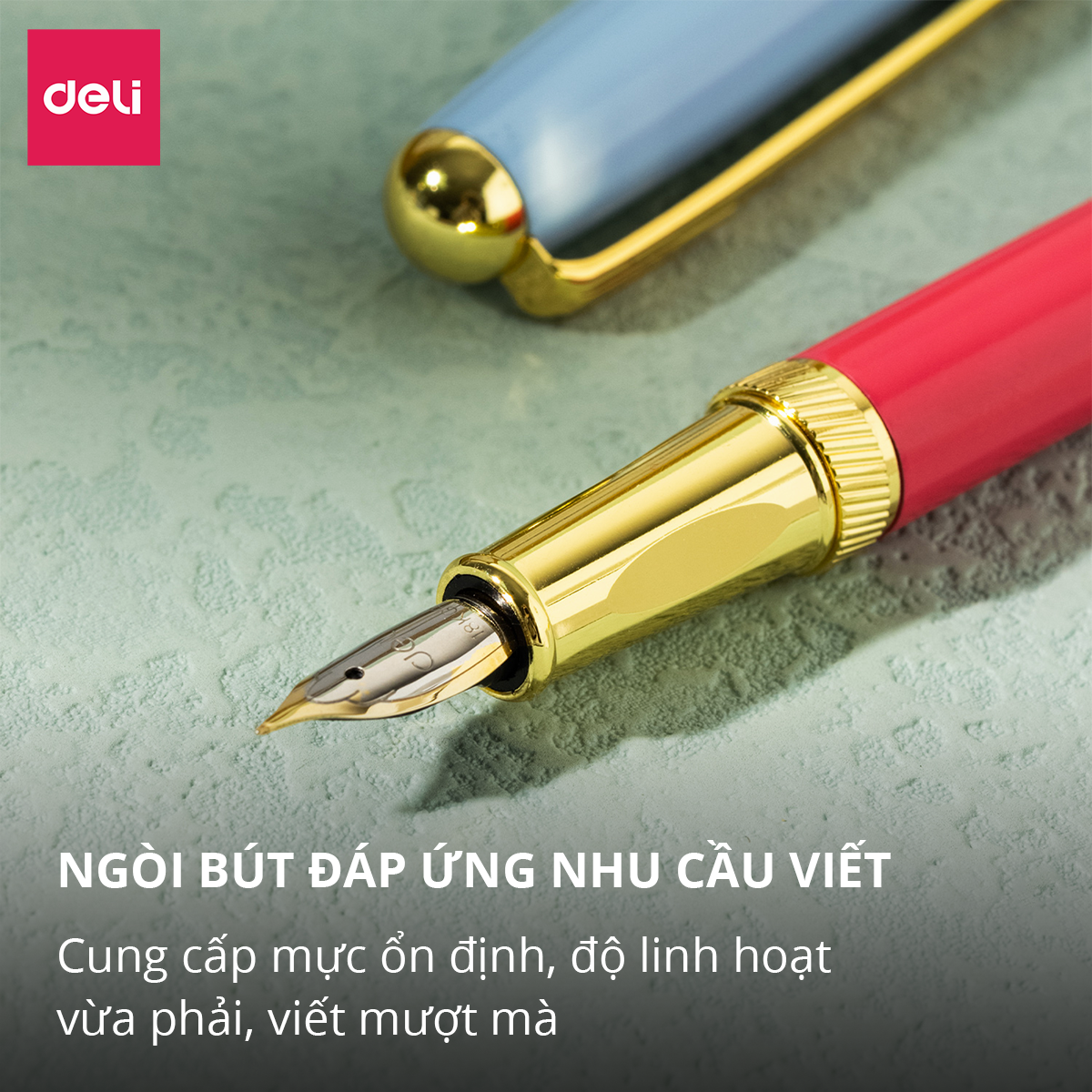 Bút máy bút mực học sinh luyện chữ đẹp tặng thêm 1 ngòi Deli - Thiết kế mẫu mã đa dạng, ngòi bút chất lượng cao, màu sắc bắt mắt kèm hộp đựng - CQ890