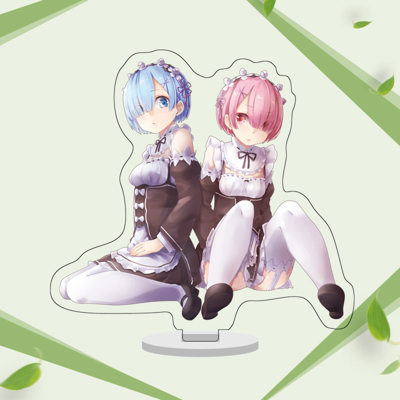 Mô hình 2D mica anime Re: Zero/ Ram, Rem (15cmx20cm)