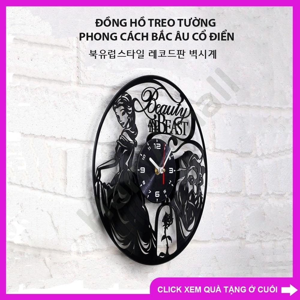 Tranh Đồng Hồ Treo Tường, Decor Trang Trí Nhà Beauty and The Beast