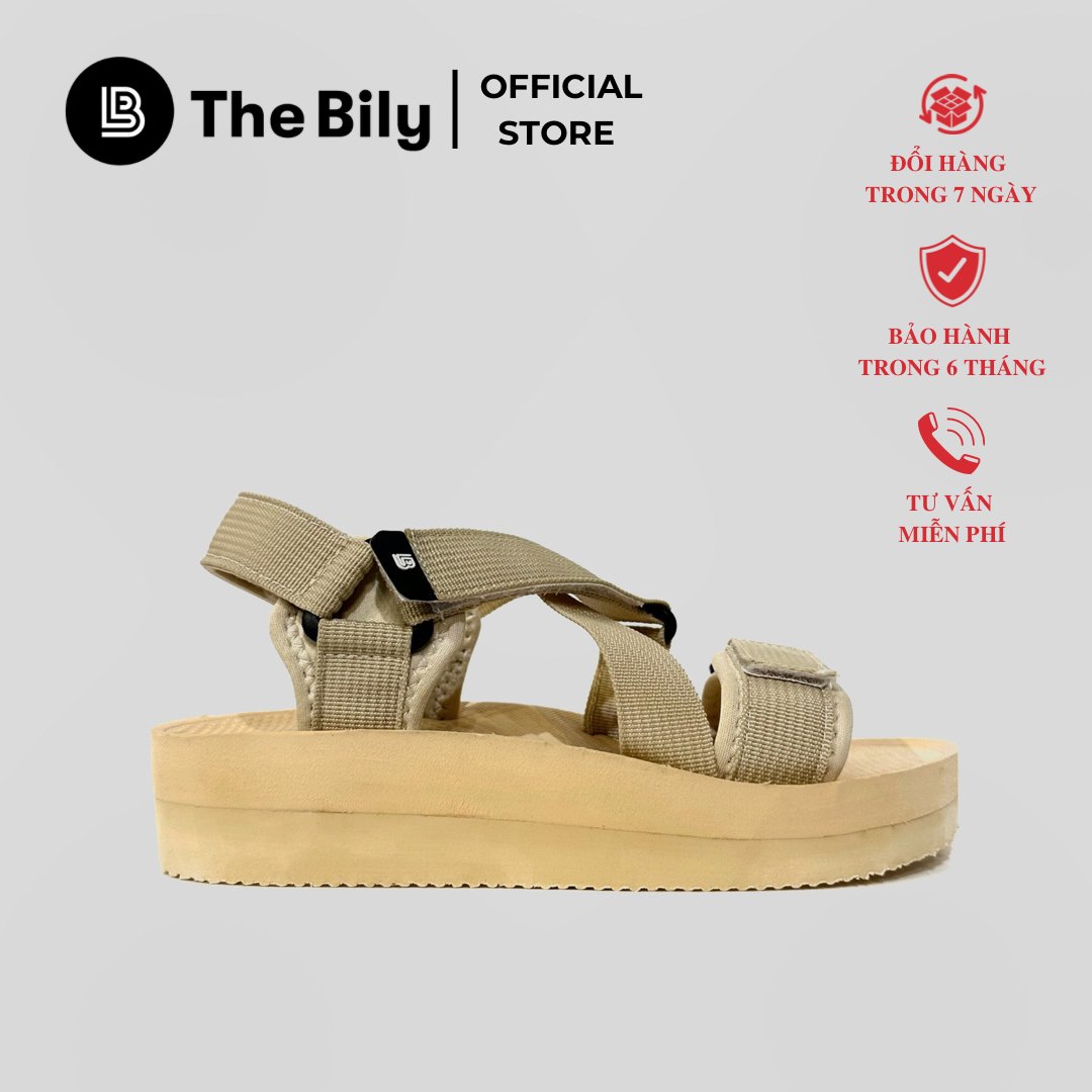 Giày Sandal Nữ The Bily 02W Quai Chéo Đôi - Màu Kem BL02WK