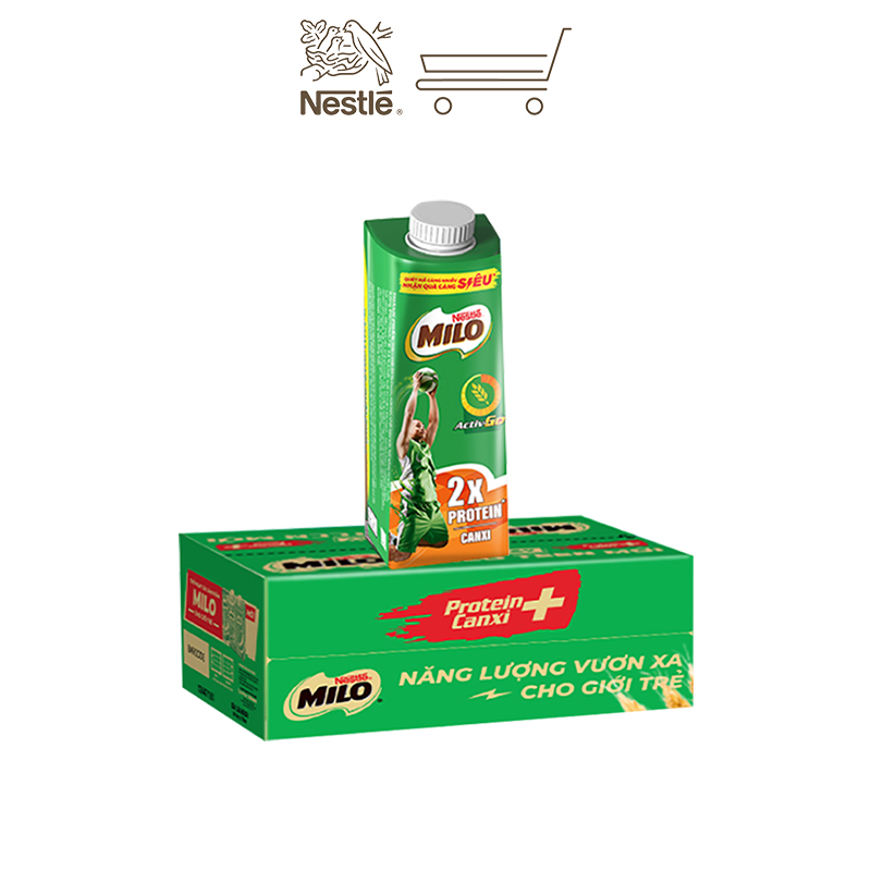 Sữa lúa mạch Nestlé MILO Teen Protein Canxi thùng 24 hộp x 210ml (24x210ml)