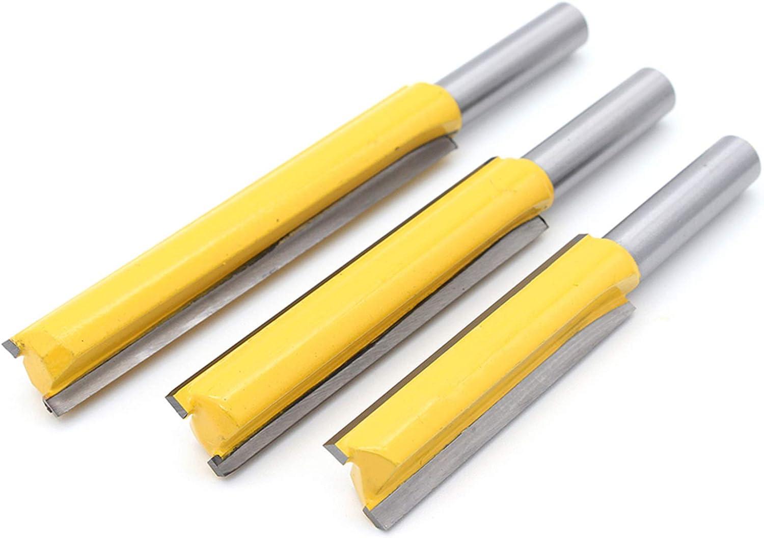 3 Cái Chuôi 8Mm Dao Cắt Mũi Khoan Dài Hơn, Máy Cắt Gỗ Dao Cắt Dài Thêm Dao Cắt Đầu Thẳng 8Mm*1/2"*50.8Mm, 8Mm*1/2"*63Mm, 8Mm*1/2"*76Mm