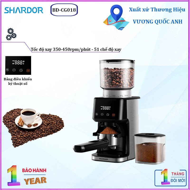 Máy xay hạt cà phê Espresso cao cấp BD-CG018