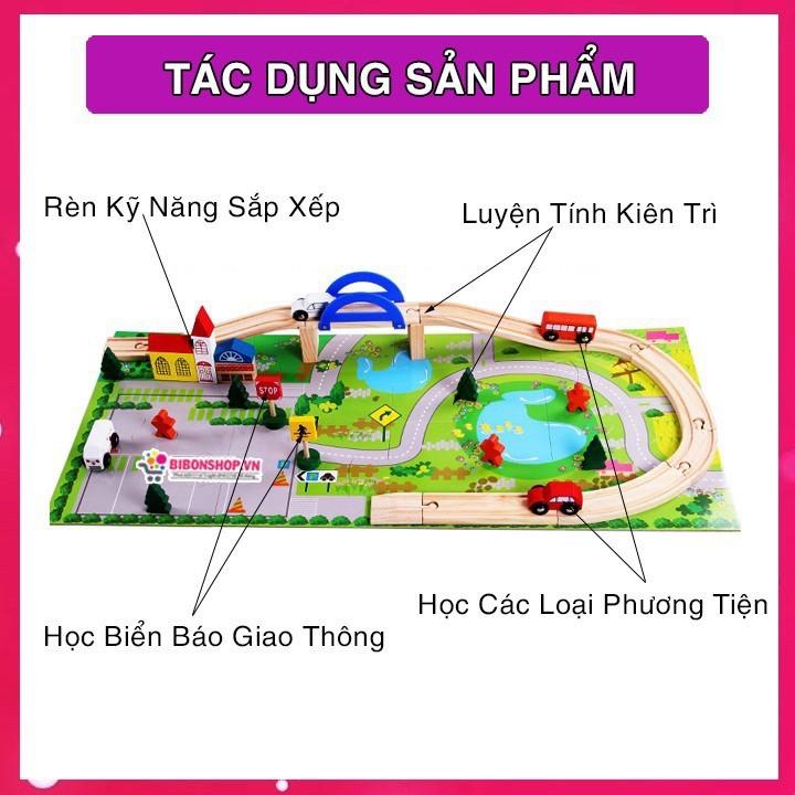 Đồ Chơi Lắp Ghép Mô Hình Giao Thông Thành Phố Cỡ Lớn Bằng Gỗ An Toàn Cho Bé