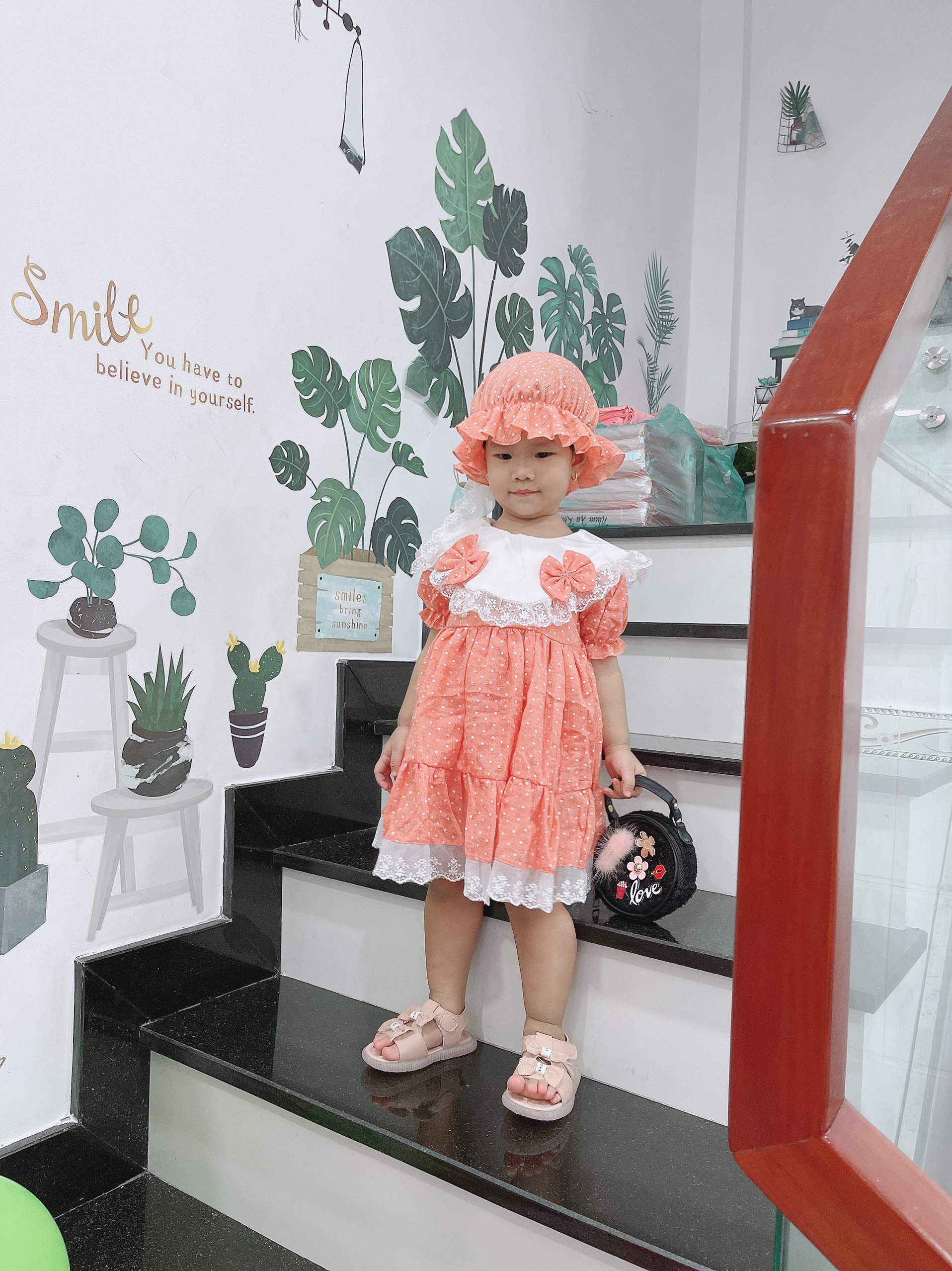 Váy Lolita Xanh Cốm 3 món cho bé sơ sinh -> 15kg