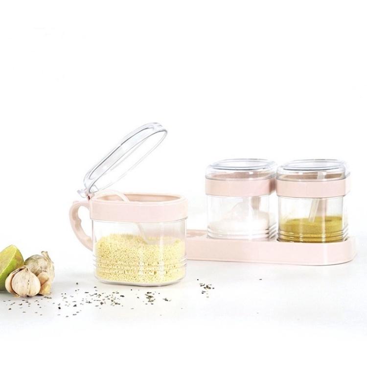 Bộ 3 Hũ Đựng Gia Vị Việt Nhật HOKORI Cao Cấp, Hũ Đựng Gia Vị Đẹp Có Kèm Thìa Tiện Lợi_Nutosan