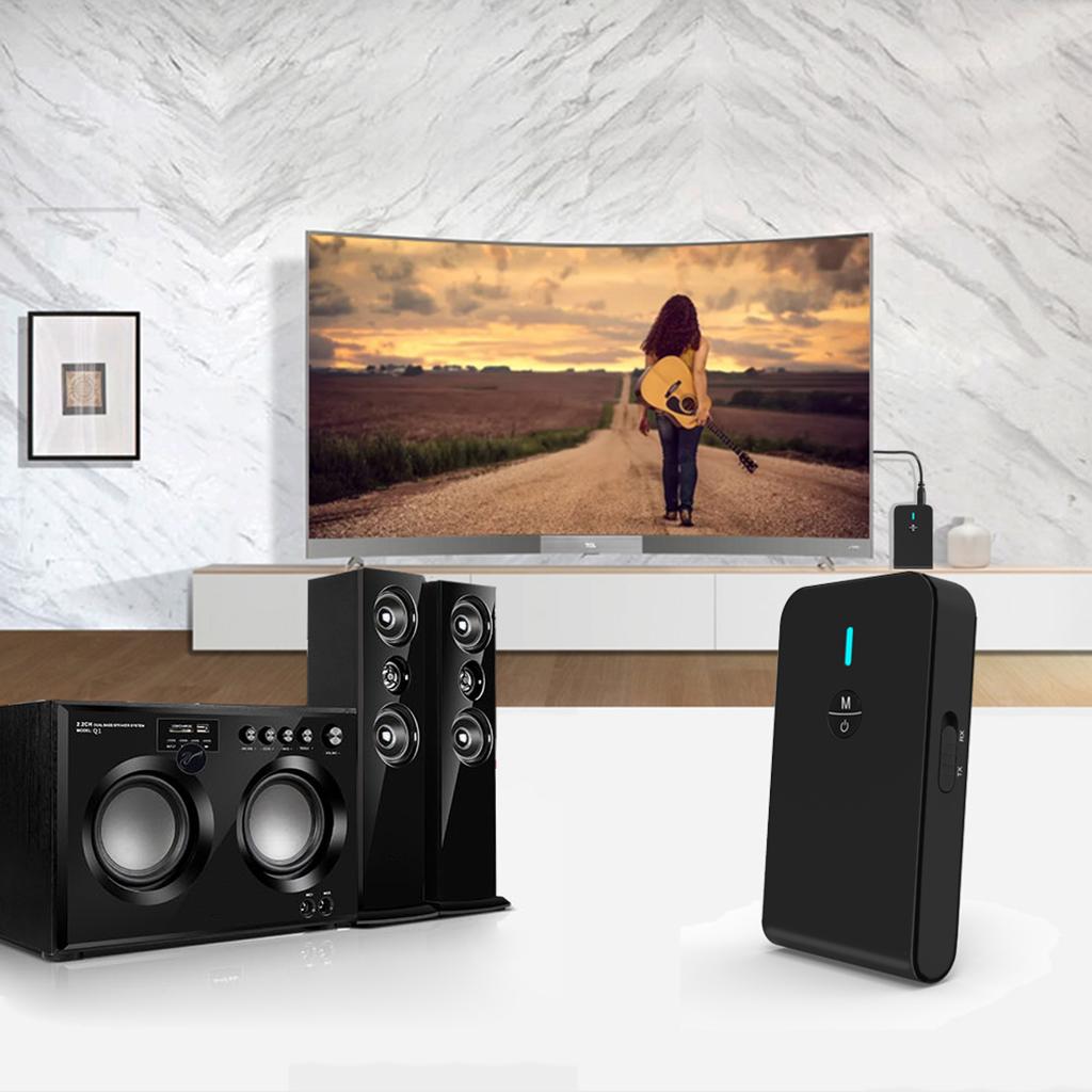 Bluetooth 5.0 Receiver Transmitter 2-in-1 3.5mm Bluetooth Audio Adapter For TV PC Headphone Speaker Car Home Sound System