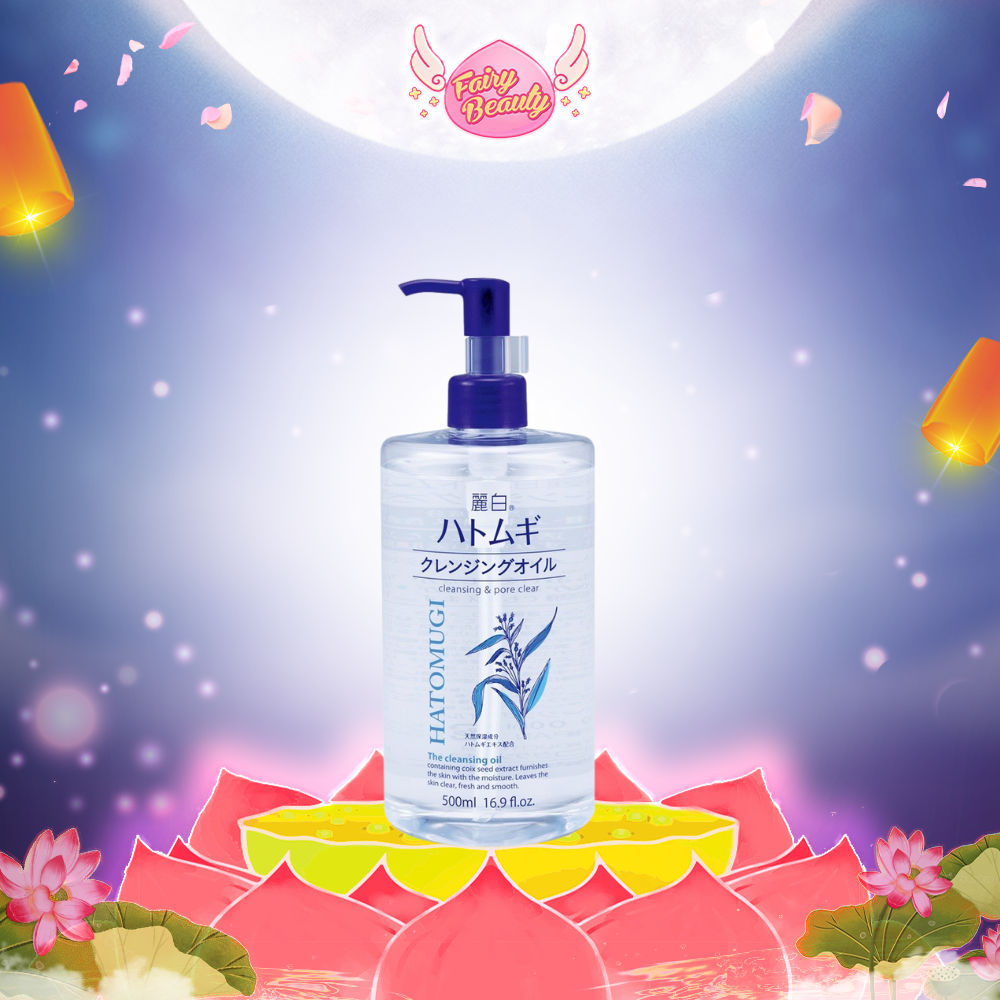 [REIHAKU HATOMUGI] Dầu Tẩy Trang Làm Sạch Sâu Và Cấp Ẩm Dành Cho Da Trang Điểm Cleansing Oil (500ml)