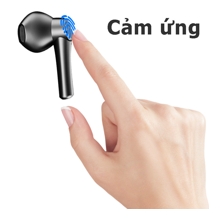Tai Nghe Bluetooth True Wireless PKCB 5.0 Cảm Ứng Vân Tay, Nâng Cấp Dock Sạc có Led Báo Pin - Hàng Chính hãng