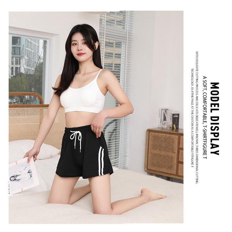 Quần Short Đùi Nữ Chạy 2 Sọc Cạp Chun Dây Rút 4 Màu Cá Tính