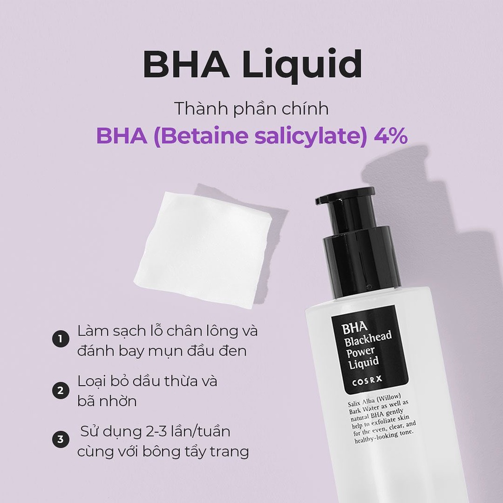 Dung Dịch Tẩy Tế Bào Chết Giảm Mụn, Dưỡng Sáng Da Cosrx BHA Blackhead Power Liquid 100ml