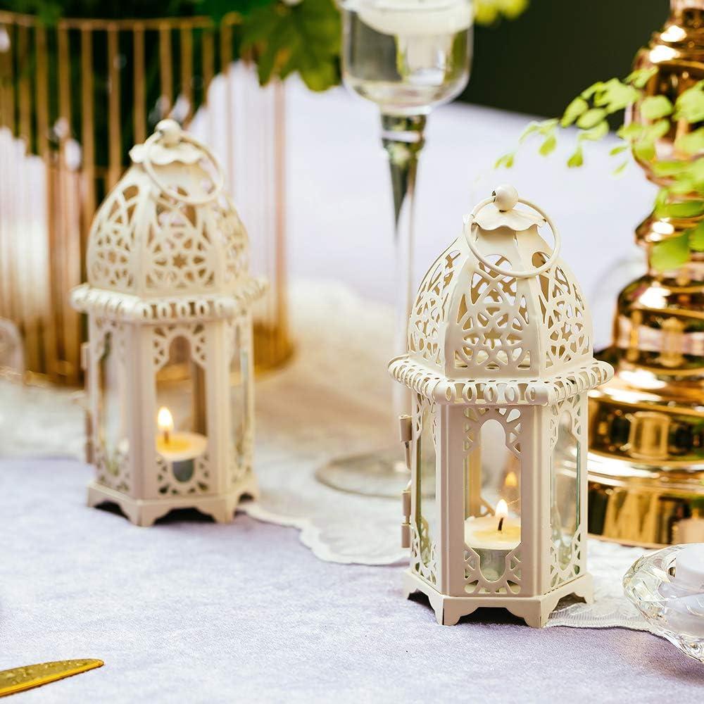 Đèn g nến Ma-rốc, Giá đỡ Tealight nhỏ 2 miếng với các tấm kính trong suốt Lý tưởng cho sân trong, Ngoài trời trong nhà, Sự kiện