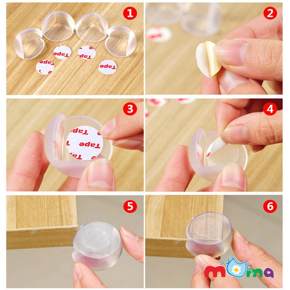 Combo 10 miếng nhựa dẻo bọc góc bàn, tủ, gường, nẹp góc SILICON trong suốt chống va đập an toàn cho bé