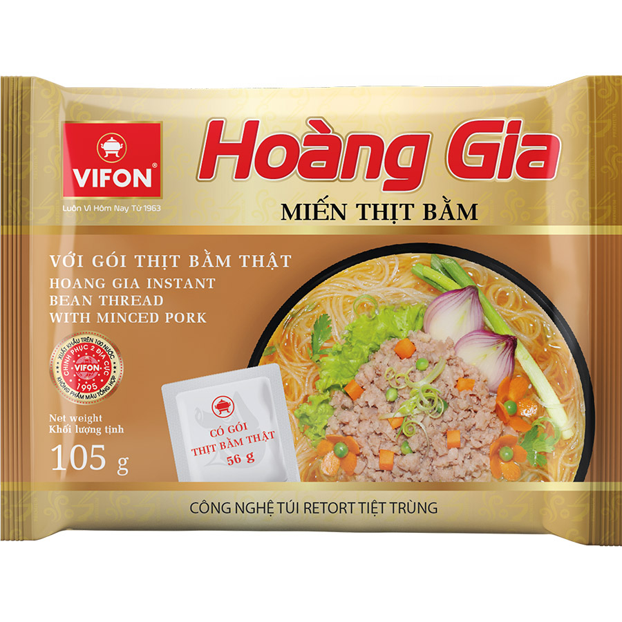 Thùng 18 Hoàng Gia Miến Thịt Bằm VIFON (105g/Gói)