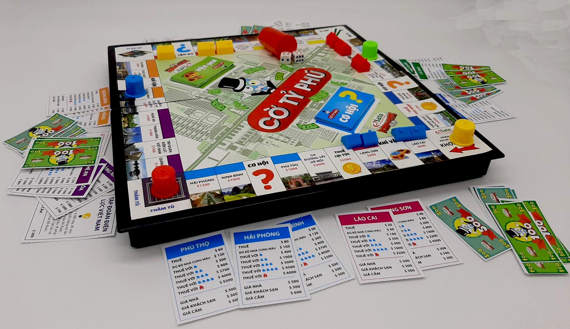 Hình ảnh Cờ Tỉ Phú MoNoPoLy Vui Nhộn cho bé - Hàng Việt Nam SATO có hướng dẫn tiếng việt Bibebo